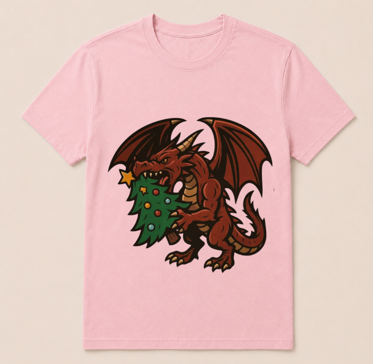 Christmas dragon with tree t-shirt