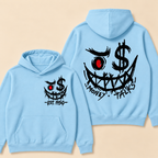Custom EST. Year-Money Talks Evil Face Print Hoodie