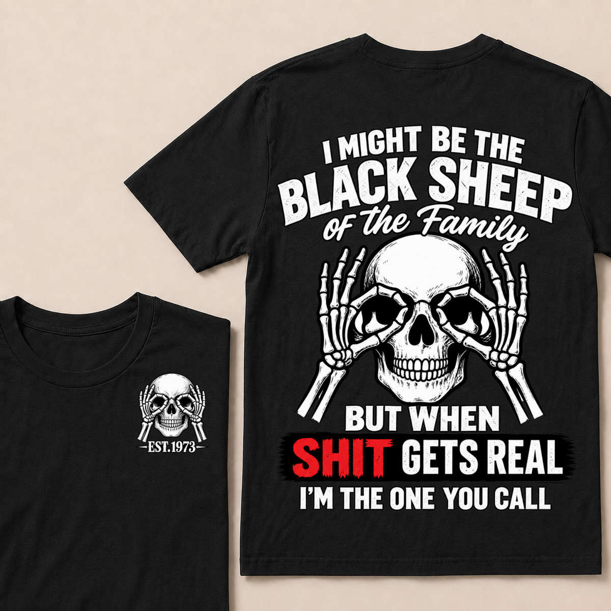 Black Sheep Of My Family  Custom EST.Year T-Shirt