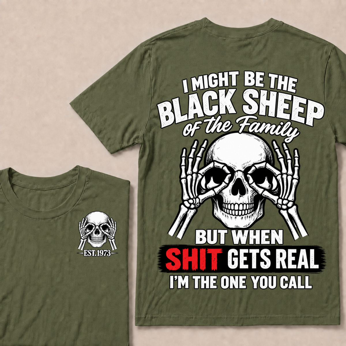 Black Sheep Of My Family  Custom EST.Year T-Shirt