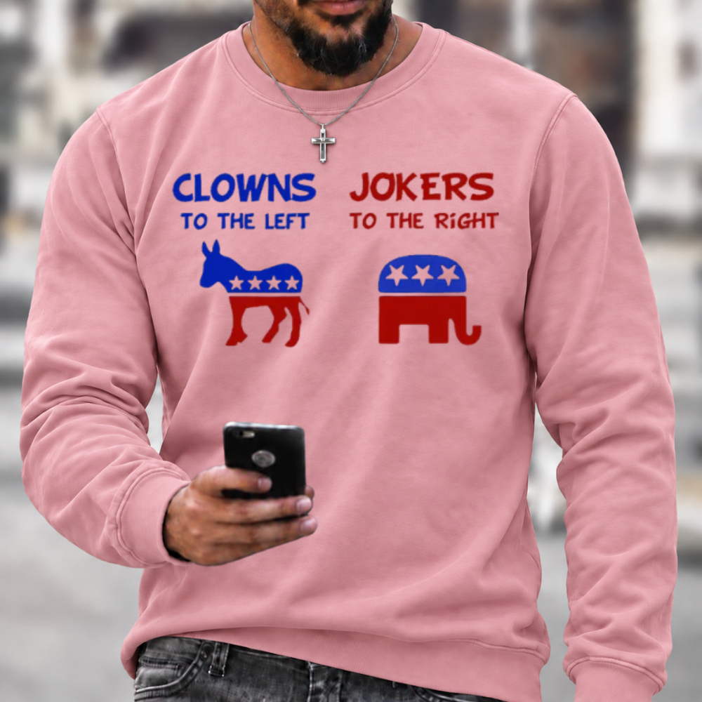 Clowns To The Left Jokers To The Right Crewneck Sweatshirt