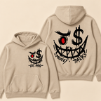 Custom EST. Year-Money Talks Evil Face Print Hoodie