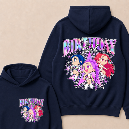Kpop Demon Hunters Birthday Girl Adorable Chibi Group Shot Hoodie