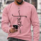 Men's Religious Belief Funny Graphic Print Casual Crew Neck Text Letters Cotton Sweatshirt