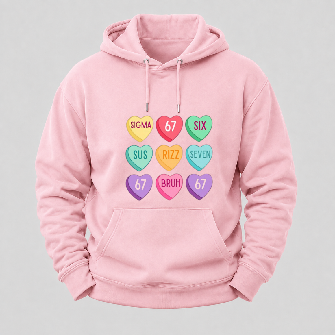 Valentine’s Day 67 Meme Six Seven Heart Kids 6 7 Boys Funny Hoodie