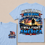 Custom Year Fight For America Patriotic Double Print Tee