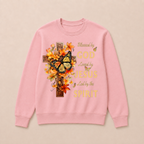 Blessed By God Loved By Jesus Fall Leaves Christian Cross Jesus God Christian Crewneck Sweatshirt