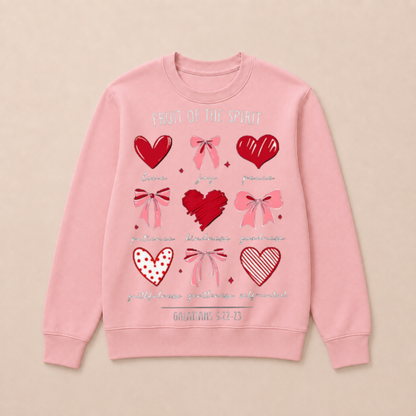 Fruit of The Spirit Christian Hearts Galatians 522 23 Crewneck Sweatshirt