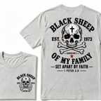 Custom EST.Year Customize Gen X Black Sheep Of My Family Set Apart By Faith 1 Peter 2:9 T-Shirt